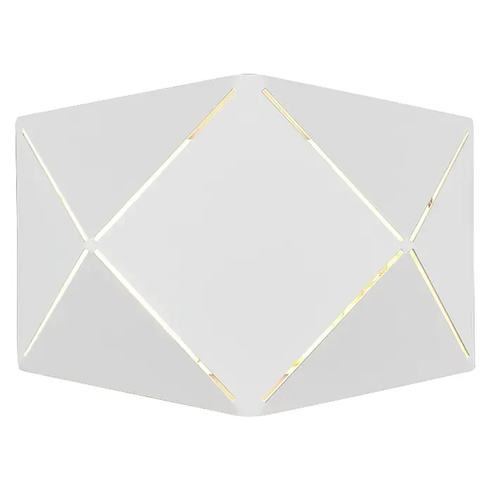 Reality Leuchten LED-Wandleuchte Zandor - 6 W, 18 x 13 cm, Weiß, Warmweiß - Weiße, geometrische Deckenleuchte mit goldenen Akzenten, die ein modernes und elegantes Ambiente schafft. Ideal für stilvolle Wohnräume.