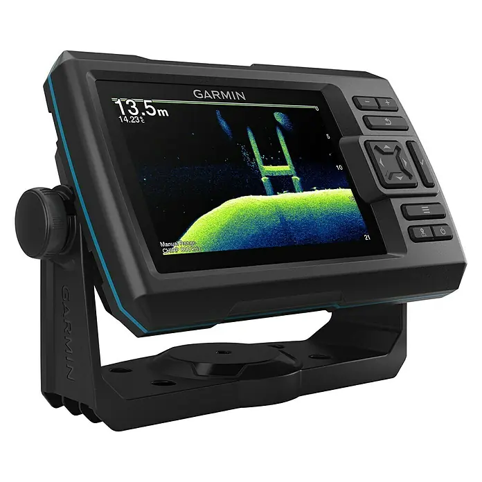 Garmin Fishfinder Striker Vivid 5cv - Geber: GT20 Geber, Bildschirmtyp: WVGA-Farbdisplay - Garmin-Kartenplotter mit klarem Display für detaillierte Unterwasseransichten und einfache Navigation auf dem Wasser.