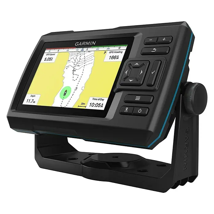 Garmin Fishfinder Striker Vivid 5cv - Geber: GT20 Geber, Bildschirmtyp: WVGA-Farbdisplay - Garmin GPS-Gerät mit detaillierter Navigationsanzeige für präzise Positionsbestimmung und Routenplanung auf dem Wasser.