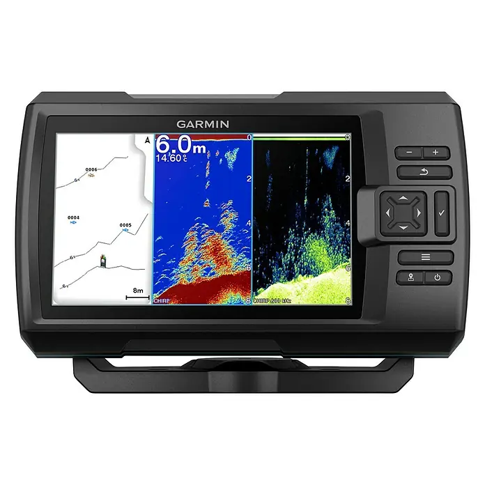 Garmin Fishfinder Striker Vivid 7cv - Geber: GT20 Geber, Bildschirmtyp: WVGA-Farbdisplay - Ein Garmin-Fischfinder mit detaillierter Sonaranzeige und intuitiver Bedienung für Angler.