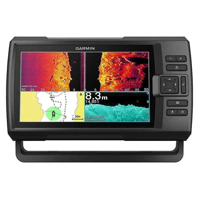 Garmin Fishfinder Striker Vivid 9sv - Geber: GT52 Geber, Bildschirmtyp: WVGA-Farbdisplay - Das Garmin-Echolot mit CHIRP-Technologie für präzise Unterwasserbilder und Navigation.
