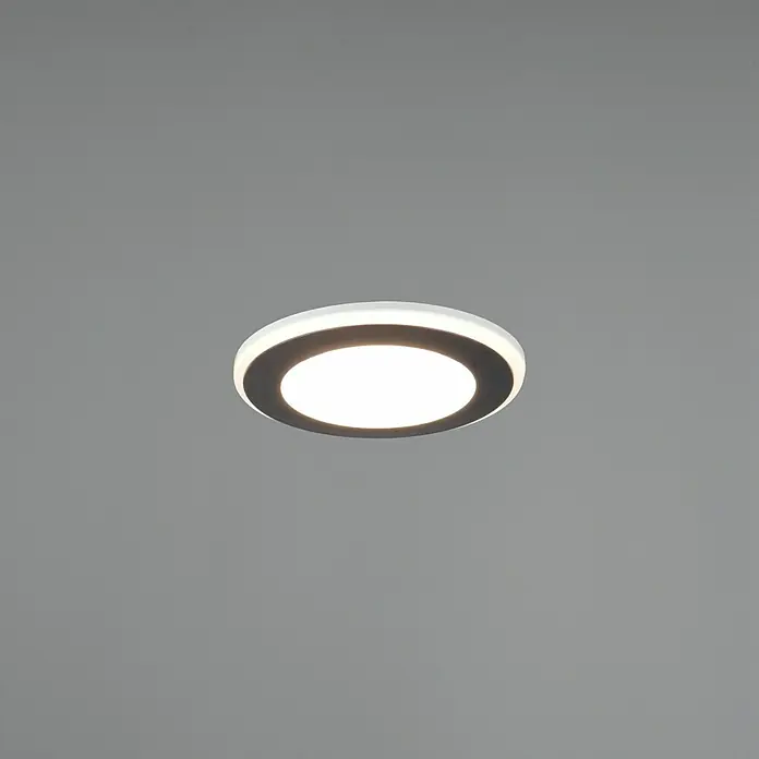 Trio Leuchten LED-Einbauleuchte rund Aura - 5 W, Ø x H: 82 mm x 4 cm, Schwarz - Moderne Deckenleuchte mit runder Form und integrierter LED-Beleuchtung, ideal für eine stilvolle und energieeffiziente Raumausleuchtung.