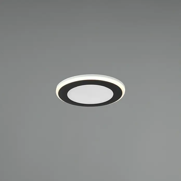 Trio Leuchten LED-Einbauleuchte rund Aura - 5 W, Ø x H: 82 mm x 4 cm, Schwarz - Minimalistische Deckenleuchte mit ringförmigem Design und sanfter Beleuchtung für moderne Innenräume.