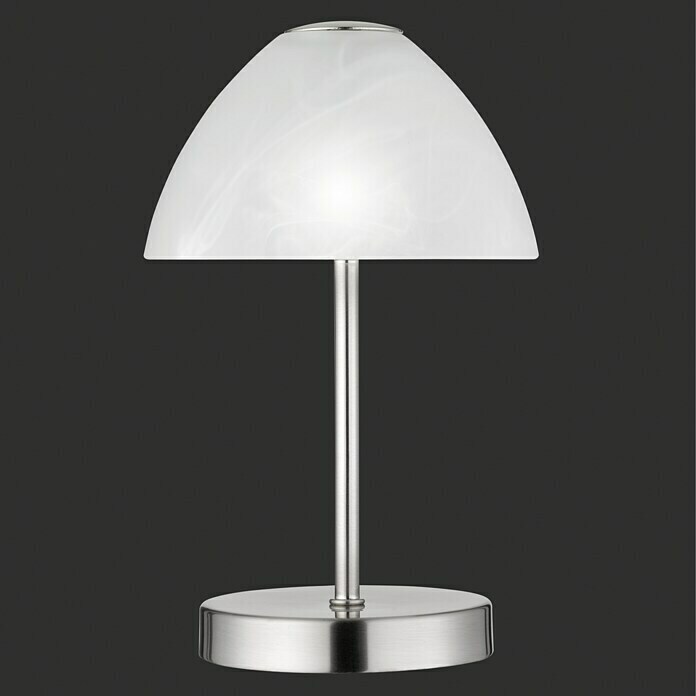 Reality Leuchten LED-Tischleuchte rund Queen2 W, Ø x H: 150 mm x 24 cm, Nickel Front View