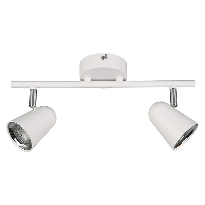 Reality Leuchten LED-Deckenstrahler Toulouse - 3 W, L x B x H: 9 x 34 x 17 cm, Weiß, Warmweiß, Anzahl Leuchtmittel: 2 Stk. - Moderne weiße Deckenleuchte mit zwei Strahlern für eine stilvolle Beleuchtung im Raum.