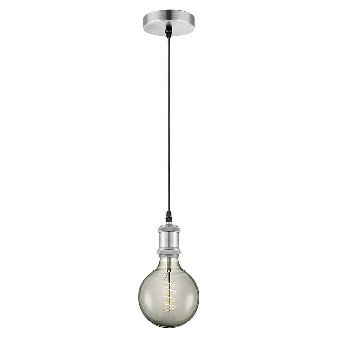 Home Sweet Home Pendelleuchte - L x B x H: 10 x 10 x 109 cm, E27 - Elegante Hängelampe mit grau getöntem Glas und spiralförmigem Glühfaden. Perfekt für eine stilvolle Beleuchtung im Wohnbereich.