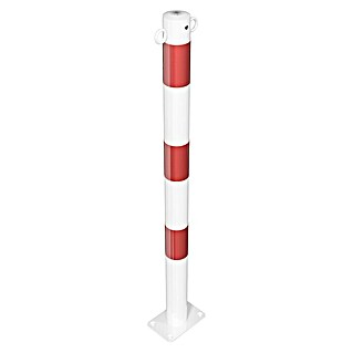 Schake Sperrpfosten (Ø x H: 60 x 900 mm, Stahl, Aufdübeln, Weiß/Rot, 2 Ösen)