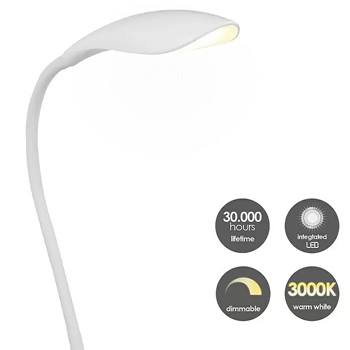 LED-Tischleuchte Wing - 2,5 W, L x B x H: 17 x 17 x 37,5 cm, Weiß, Warmweiß - Detailaufnahme