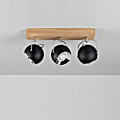 Spotlight Deckenstrahler Ball Wood (5 W, L x B x H: 42 x 11 x 21 cm, Weiß, Schwarz, GU10) | BAUHAUS