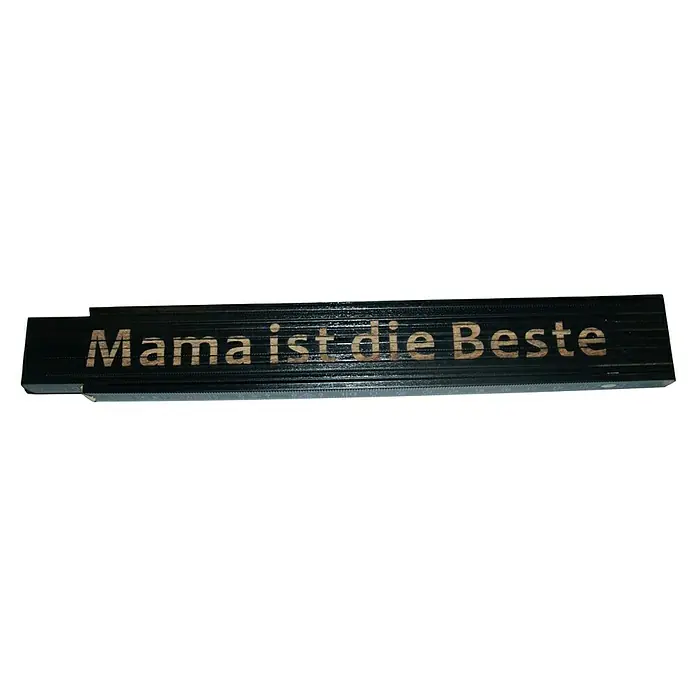 Zollstock - Aufdruck: Mama ist die Beste, 2 m - Der Zollstock mit der Aufschrift "Mama ist die Beste" ist ein liebevolles Geschenk, ideal für Muttertag oder Geburtstage.