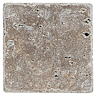Tegel van antiek marmer tegel travertijn walnoot (10 x 10 cm, Beige, Mat)
