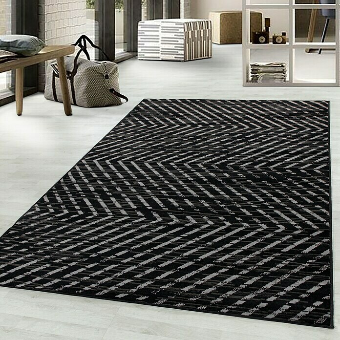 Kurzflorteppich Base 2810 (Schwarz, 170 x 120 cm, 100 % Polypropylen) | BAUHAUS