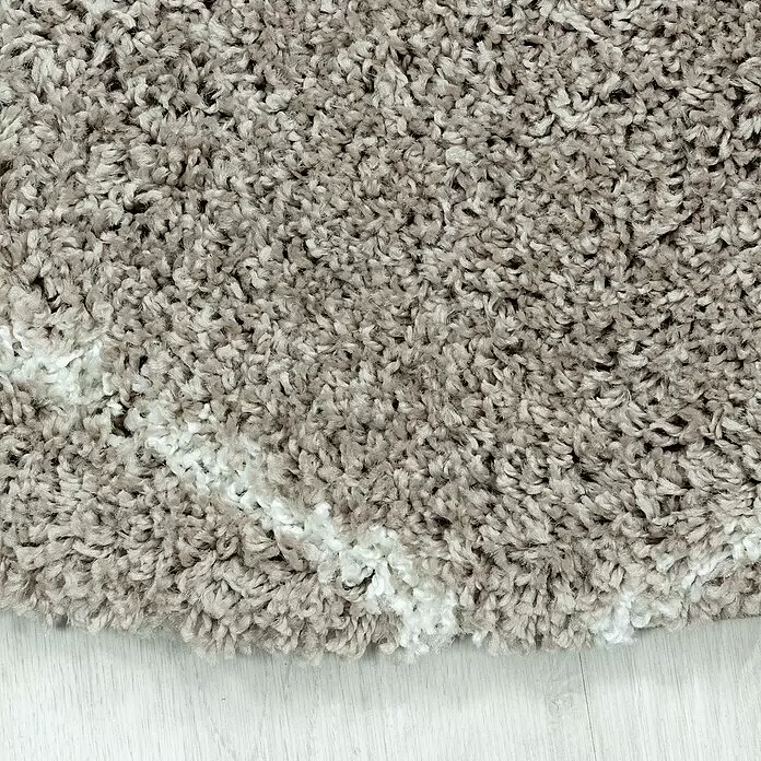 Hochflorteppich Alvor 3401 - Beige, Durchmesser: 80 cm, 100 % Polypropylen - Detailaufnahme