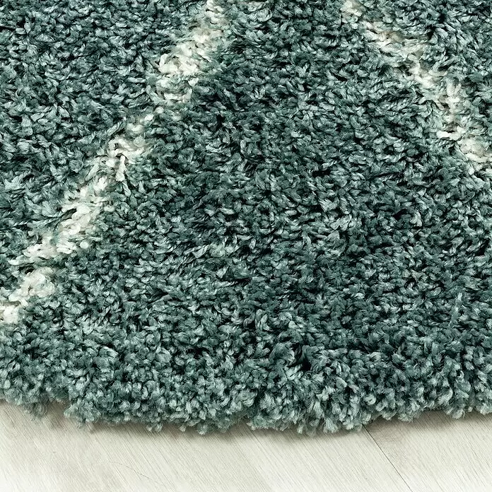 Hochflorteppich Alvor 3401Blau, Durchmesser: 200 cm, 100% Polypropylen