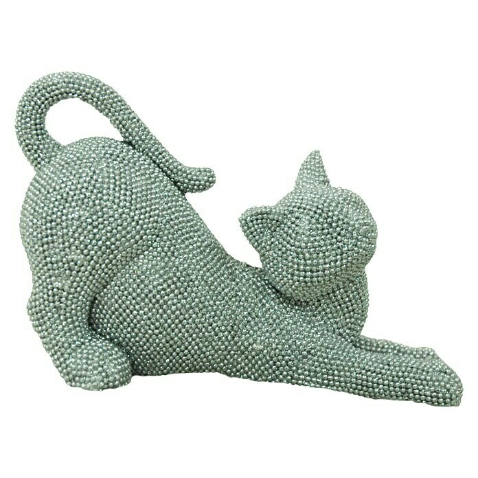 Dekofigur Katze (B x H: 12 x 19 cm, Silber) | BAUHAUS
