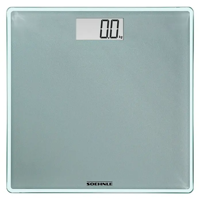 Báscula digital Style Sense Compact 300 - 29 x 29 x 2 cm, Vidrio, Plata - Báscula digital Soehnle con superficie de vidrio y pantalla LCD para mediciones de peso precisas en el hogar.