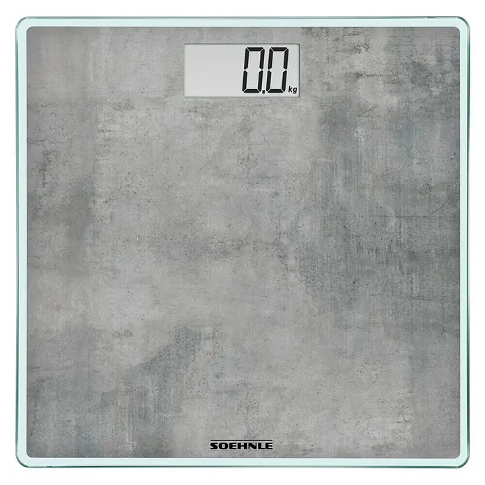 Báscula digital Style Sense Compact 300 - 29 x 29 x 2 cm, Vidrio, Gris hormigón - Báscula Soehnle gris con pantalla digital. La báscula digital personal Soehnle es un complemento elegante para cualquier baño.
