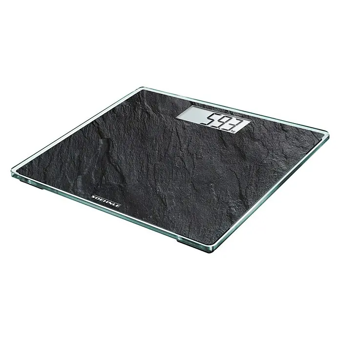 Báscula digital Style Sense Compact 300 - 29 x 29 x 2 cm, Vidrio, Negro pizarra - Una elegante báscula personal Soehnle en negro con pantalla digital. Su diseño moderno encaja perfectamente en cualquier baño y ayuda a controlar el peso.