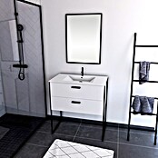 Aurlane Conjunto de mueble de baño Edge Blanc (Ancho: 80 cm, Blanco/Negro) | BAUHAUS