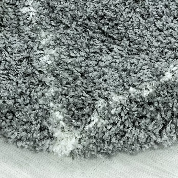 Hochflorteppich Alvor 3401 - Grau, Durchmesser: 160 cm, 100% Polypropylen - Detailaufnahme