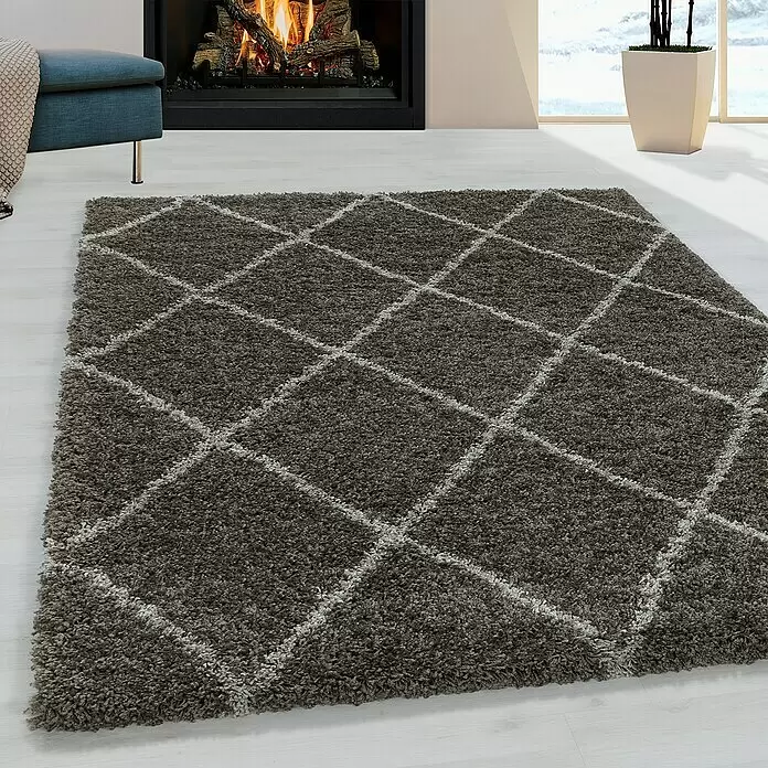 Hochflorteppich Alvor 3401Taupe, 230 x 160 cm, 100 % Polypropylen