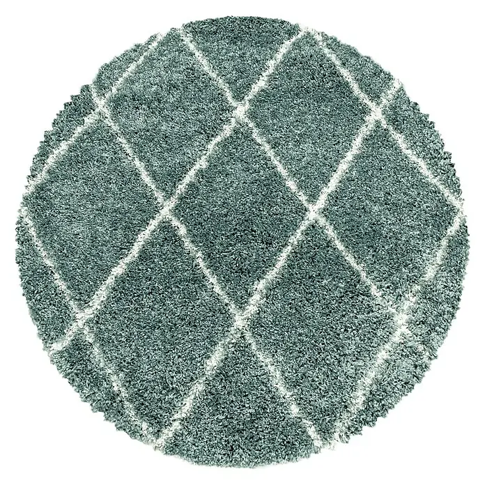 Hochflorteppich Alvor 3401Blau, Durchmesser: 200 cm, 100% Polypropylen