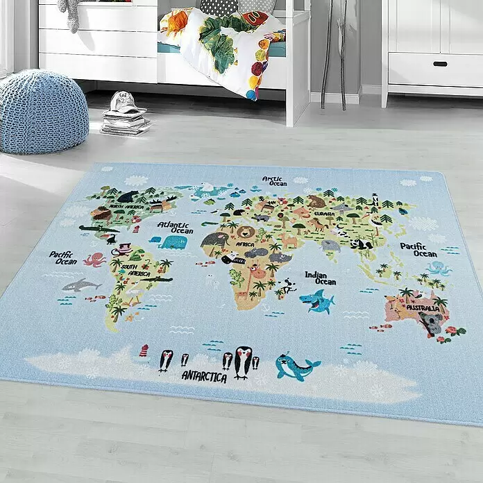 Kinderteppich Play 2917Blau, 230 x 160 cm, 100% Polyamide