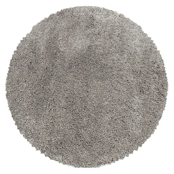 Hochflorteppich Fluffy 3500 - Beige, Durchmesser: 160 cm, 100% Polypropylen - Runde graue Teppichoberfläche mit weicher Textur, ideal für Wohnräume und Schlafzimmer. Stilvolle und komfortable Bodendekoration.