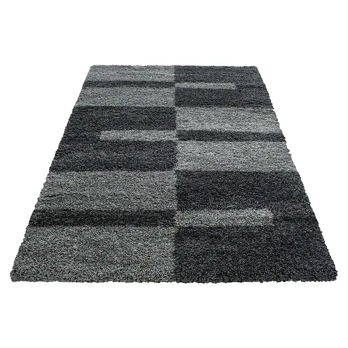 Hochflorteppich Gala 2505 - Grau, 150 x 80 cm, 100% Polypropylen - Grauer Teppich mit abstraktem Muster für ein modernes und stilvolles Ambiente in Ihrem Zuhause, der für Gemütlichkeit sorgt.