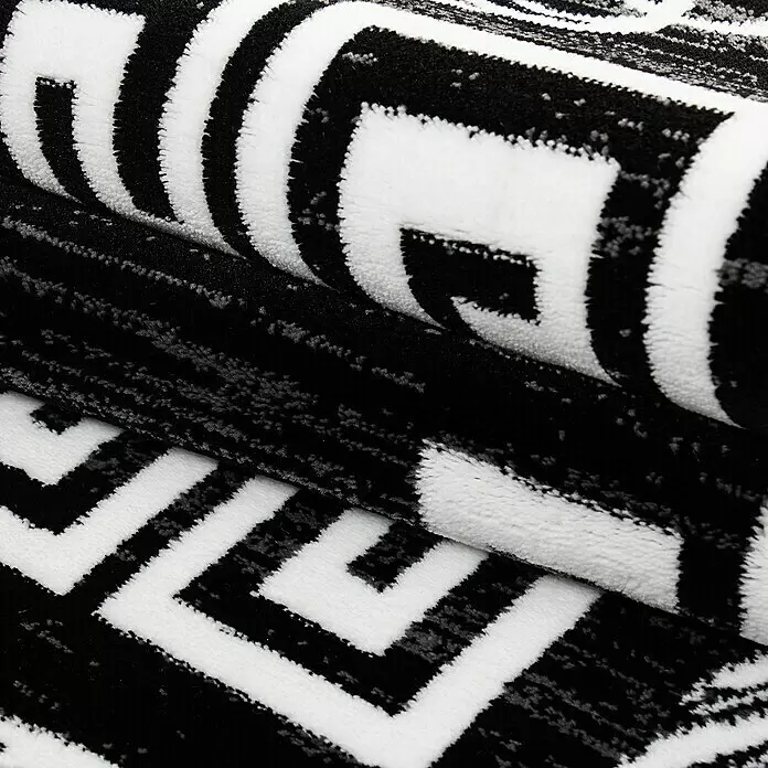 Kurzflorteppich Miami - Schwarz/Weiß, 340 x 240 cm, 100 % Polypropylen - Detailaufnahme