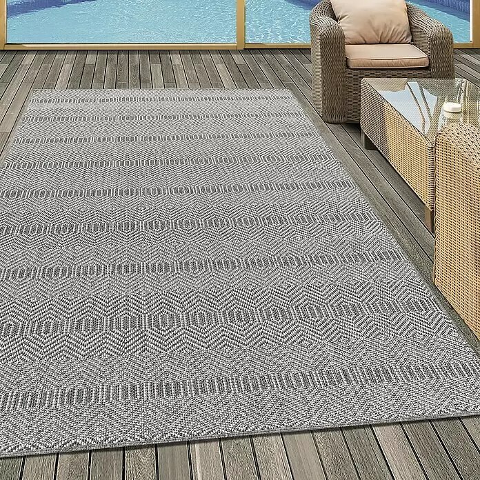 Outdoor-Teppich Aruba 4903 - Grau, 150 x 80 cm, 100% Polypropylen - Stimmungsaufnahme