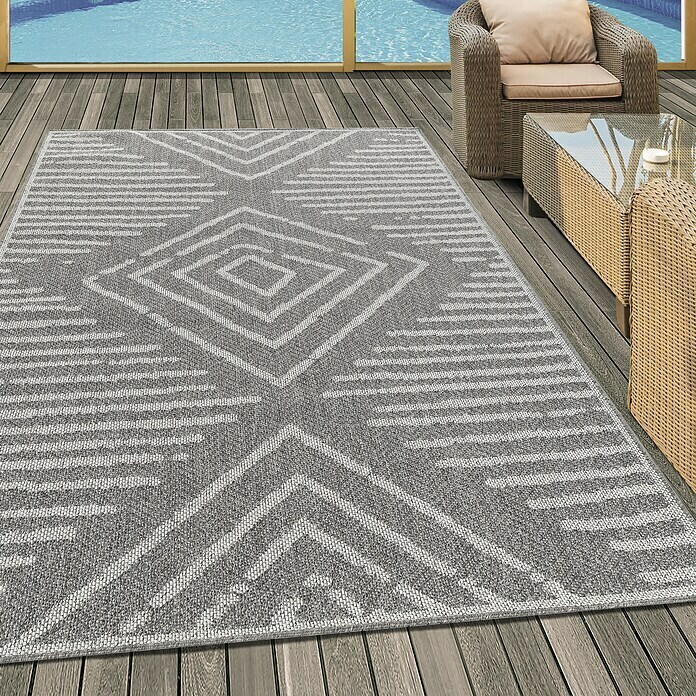 Outdoor-Teppich Aruba 4902 (Grau, 200 x 140 cm, 100% Polypropylen) | BAUHAUS
