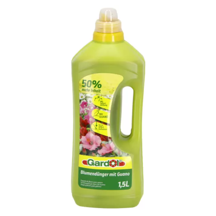 Gardol Blumendünger mit Guano - 1,5 l, Max. ausreichend für Flüssigkeitsmenge: 375 l