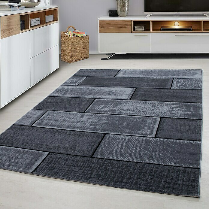 Kurzflorteppich Plus 8007 (Schwarz, 170 x 120 cm, 100 % Polypropylen) | BAUHAUS