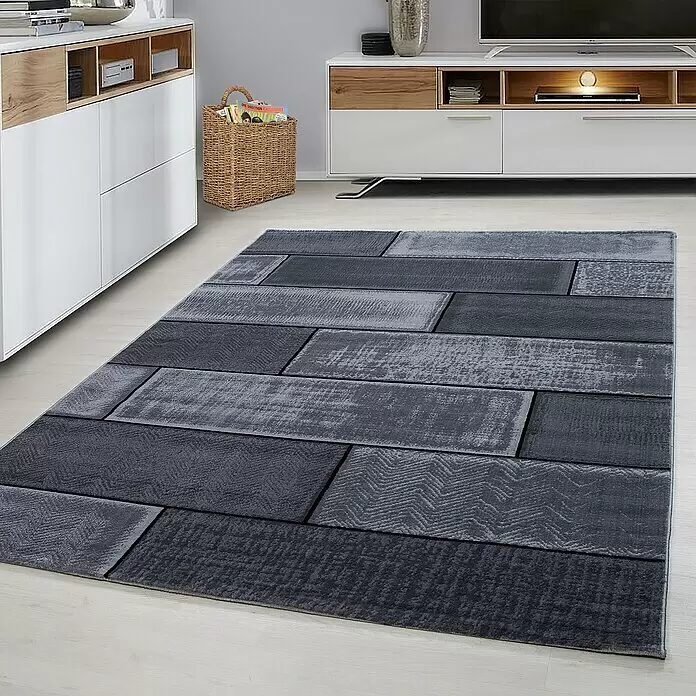 Kurzflorteppich Plus 8007Schwarz, 290 x 200 cm, 100% Polypropylen