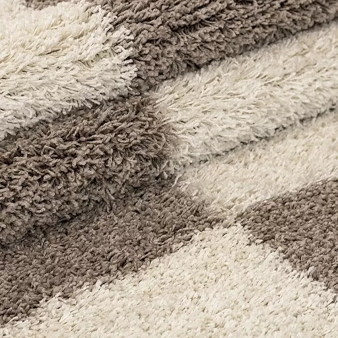 Hochflorteppich Gala - Beige, Durchmesser: 160 cm, 100 % Polypropylen - Detailaufnahme