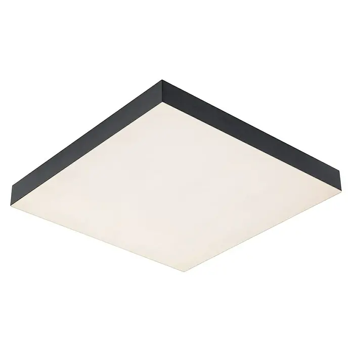 Paulmann LED-Panel Velora Rainbow - 16 W, L x B x H: 29,5 x 29,5 x 6,4 cm, Schwarz, RGBW - Deckenleuchte mit schwarzem Rahmen und quadratischer, heller Fläche für moderne Beleuchtungslösungen im Innenbereich.