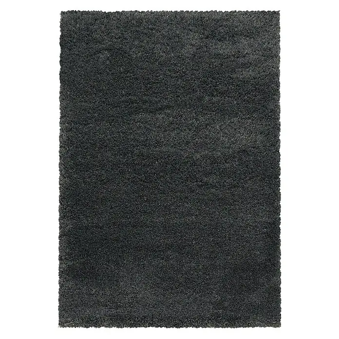 Hochflorteppich Fluffy 3500 - Grau, 170 x 120 cm, 100 % Polypropylen - Ein rechteckiger, anthrazitfarbener Shaggy-Teppich, der eine weiche und luxuriöse Textur für jeden Raum bietet und Komfort verspricht.