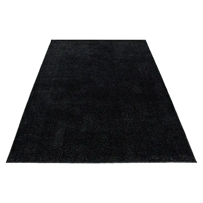 Kurzflorteppich Ata 7000 - Anthrazit, 250 x 80 cm, 100 % Polypropylen - Der schwarze Teppich mit hoher Florhöhe bietet eine weiche und luxuriöse Textur, die jedem Raum Wärme und Komfort verleiht.