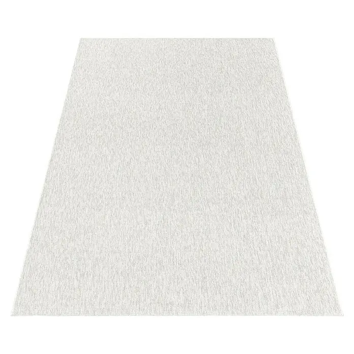 Flachgewebeteppich Nizza 1800 - Cream, 370 x 280 cm, 100% Polypropylen - Ein Teppich mit schlichtem Design in hellen Farben. Der Teppich hat eine Textur, die ihm ein sanftes Aussehen verleiht.