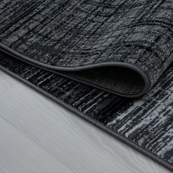 Kurzflorteppich Plus 8001 - Schwarz, 230 x 160 cm, 100% Polypropylen - Detailaufnahme