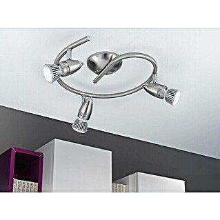 Eglo LED-Deckenstrahler MAGNUM-LED (9 W, L x B x H: 25,5 x 0 x 295 cm, Nickel-matt/Chrom, 3 Stk.)