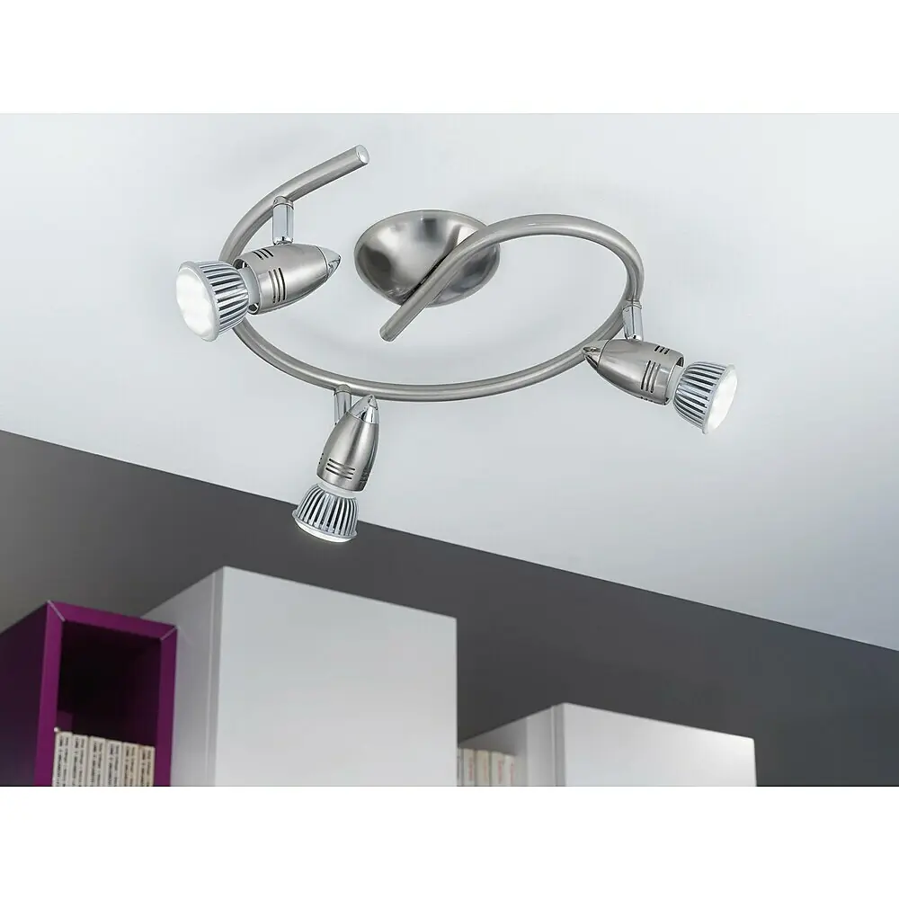 EGLO LED Deckenlampe Salto 3 – 4x3W, Chrom/weiß, Kristalleffekt, G9 Fassung, 82,5 Cm, Moderne Deckenstrahler