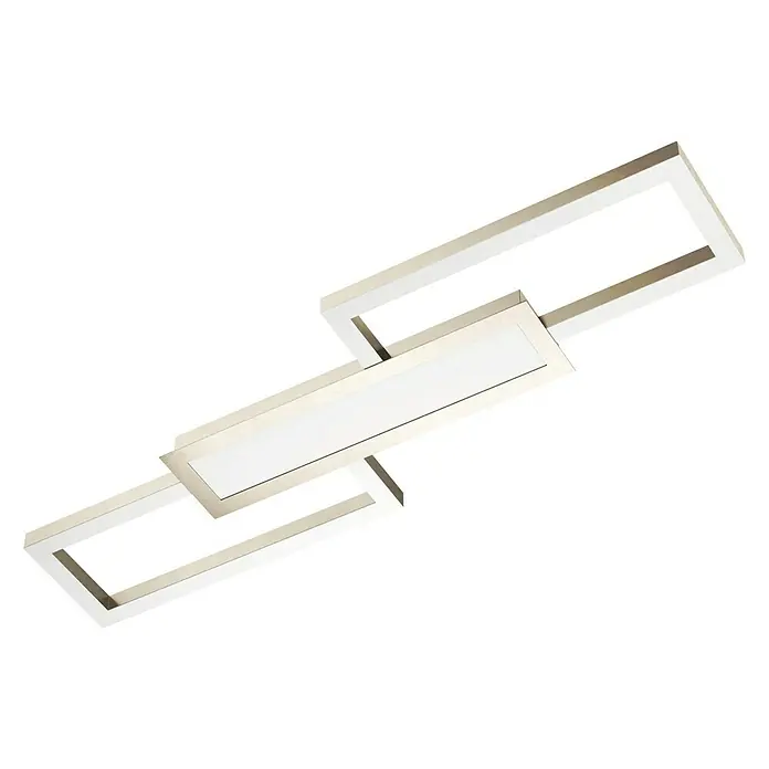 Eglo LED-Deckenleuchte - L x B x H: 78 x 26 x 4,5 cm - Modernes Deckenleuchten-Design mit rechteckigen Elementen in Chrom und Weiß. Eine stilvolle Beleuchtung für jeden Raum.