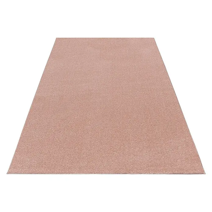 Kurzflorteppich Ata 7000 - Rose, 290 x 200 cm, 100 % Polypropylen - Nahaufnahme eines rechteckigen, beigefarbenen Teppichs mit einer weichen, strukturierten Oberfläche.