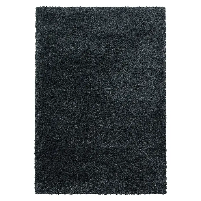 Hochflorteppich Fluffy 3500Anthrazit, 170 x 120 cm, 100% Polypropylen - Ein dunkler, rechteckiger Teppich mit einer weichen, flauschigen Textur, perfekt für ein gemütliches Ambiente.