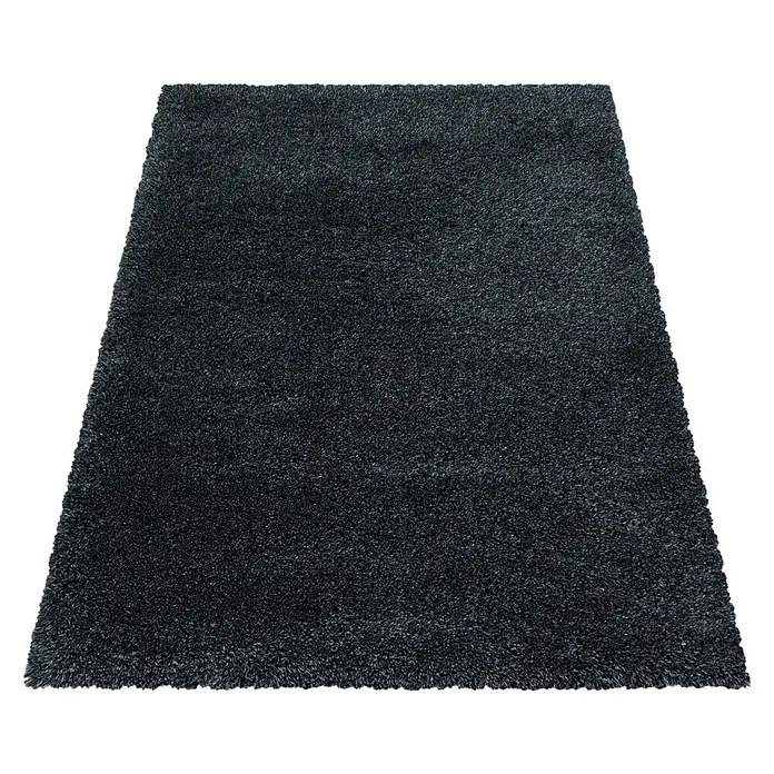 Hochflorteppich Fluffy 3500 - Anthrazit, 250 x 80 cm, 100% Polypropylen - Ein quadratischer, anthrazitfarbener Shaggy-Teppich, der Wärme und Komfort in jeden Raum bringt. Ideal für Wohn- und Schlafbereiche.