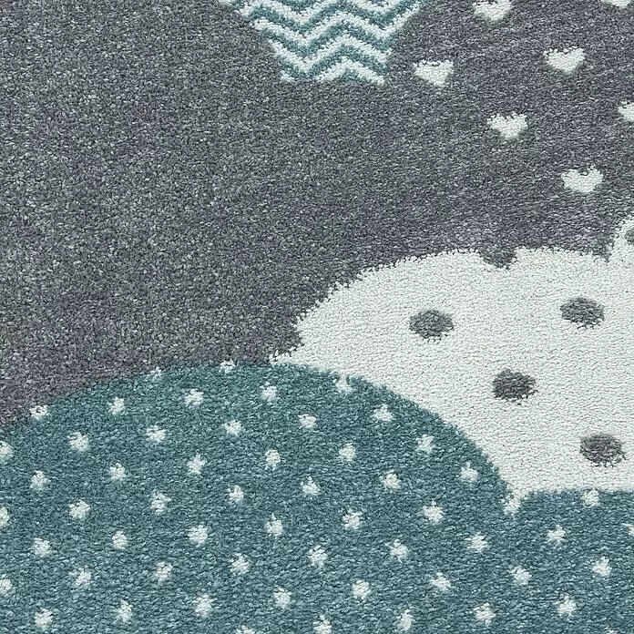 Kinderteppich Bambi 0820 - Blau, 170 x 120 cm, 100 % Polypropylen - Detailaufnahme