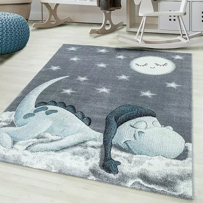 Kinderteppich Bambi 0840 - Blau, 290 x 200 cm, 100 % Polypropylen - Stimmungsaufnahme