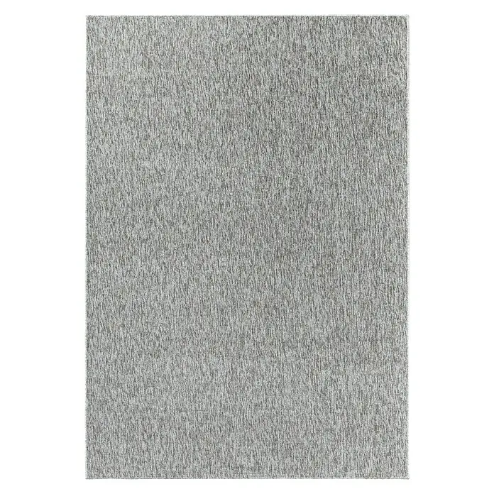 Flachgewebeteppich Nizza 1800 - Light Grey, 150 x 80 cm, 100% Polypropylen - Nahaufnahme einer grauen Vinyl-Fliese, die eine robuste und strukturierte Oberfläche für Bodenbeläge zeigt. Ideal für stark frequentierte Bereiche.